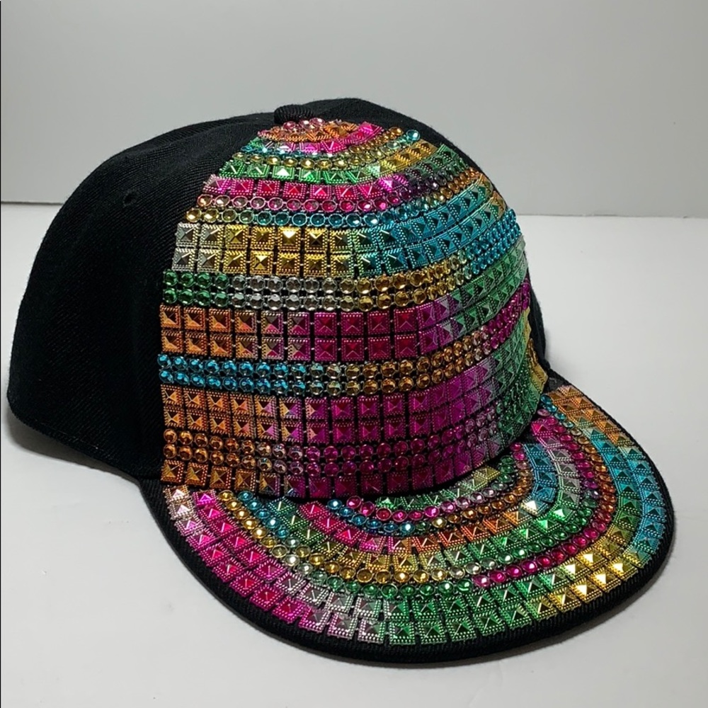 Black Snapback With Multi-Colored Studs - image 2